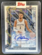 2025-26 Topps Holiday Victor Wembanyama Auto Autograph Glitter #/25 Spurs