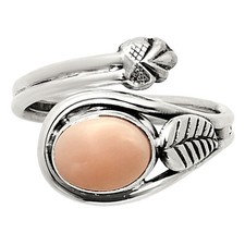 Natural Pink Opal - Australia 925 Sterling Silver Ring s.6 Jewelry R-1276
