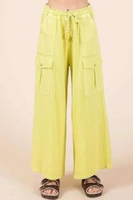 Trendsi French Terry Cargo Pants Women's Casual Wide Leg Bottoms Comfy Fit