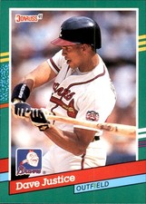 Dave Justice 1991 Donruss #548 Atlanta Braves FREE SHIPPING AutographDen