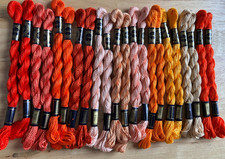DMC Craft Cotton Perle Shades of Orange Thread 22 Skeins Size 3