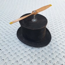 Antique Beaver Top Hat 1890-1920 Victorian Style Cap w/ Custom Spinner Black