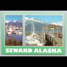 Vintage Seward Alaska Postcard Municipal Boat Harbor Unposted Scenic Collectible