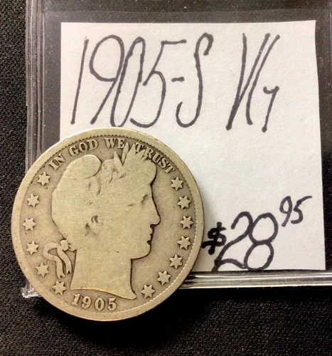 1905 S Barber Silver Half Dollar VG! ENN Coins
