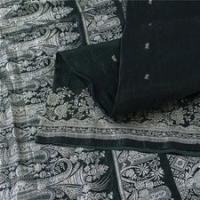 Sanskriti Vintage Green Sarees Pure Satin Zari Woven Brocade Banarasi 5 Yd Sari