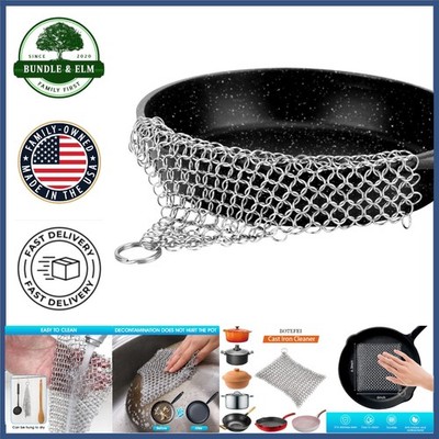 Easy to Use Cast Iron Pan Cleaner with Strong Cleaning Ability and Hanging Ring