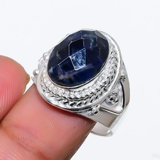 Natural Sodalite Gemstone Handmade 925 Sterling Silver All Size Ring For Gift