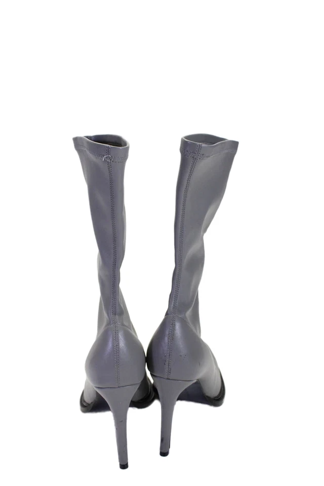 Botas Stella McCartney para mujer sin cordones de aguja veganas de media pantorrilla gris talla 38 Foto 3 de 4