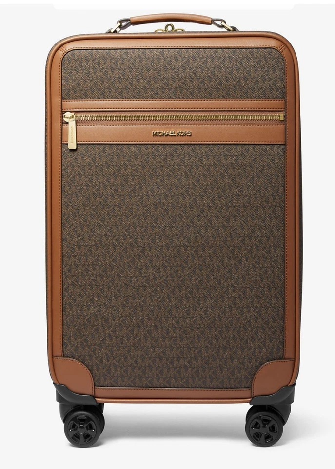 Nuevo con etiquetas Maleta de viaje rodante con logotipo de Michael Kors - Marrón Foto 2 de 4