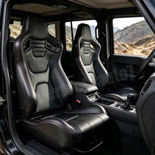 2 X Universal Car Racing Seats Pvc Leather With 2 Sliders Sport Seats Black 2 X Universal Car Racing Seats Pvc Leather With 2 Sliders Sport Seats Black