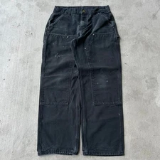 Vintage Y2K Carhartt black double knee work wear carpenter pants