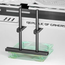 GPU Support Bracket Dual Brace: Fan mounting Adjustable Aluminum L/128mm 