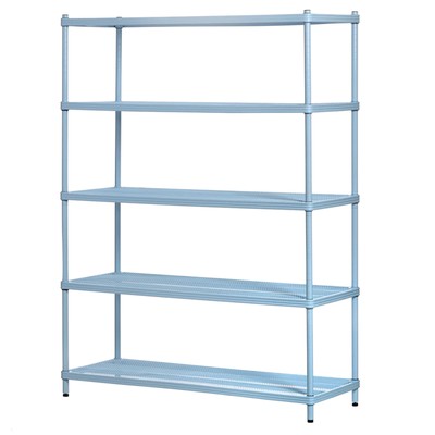 Design Ideas MeshWorks 5 Tier Metal Storage Shelving Unit Rack, Blue (Open Box)