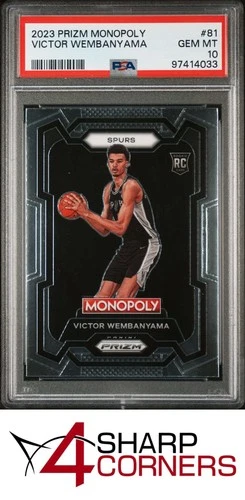 2023 PANINI PRIZM MONOPOLY #81 VICTOR WEMBANYAMA RC SPURS PSA 10
