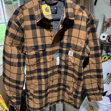 Carhartt Relaxed Fit Sherpa Lined Plaid Jacket Men  s Size Small New With Tags