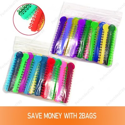 2080 Dental Ligature Rubber Ties Bands Braces Orthodontic Elastic Colored 2 Bags