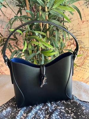 LARA genuine leather shoulder bag women girls black genuine leather
