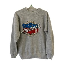 Ingersoll Watch Graphic Sweatshirt Gray Hanes Activewear Medium USA Made.#117