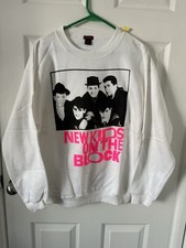 New Kids On The Block VINTAGE Medium SWEATSHIRT 1990's OLD SCHOOL Stain 