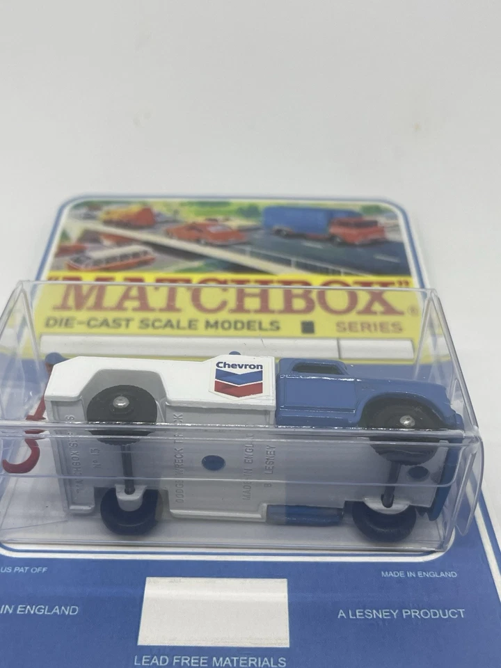 Matchbox Lesney #13 Custom Chevron Dodge Wreck Truck Blister Pack. - Image 4 of 4