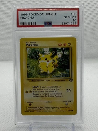 1999 POKEMON JUNGLE #60 PIKACHU PSA 10