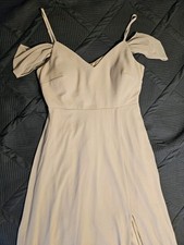 Birdy Grey Bridesmaid Dress Devin Chiffon Taupe - Used - Good Condition - Size L