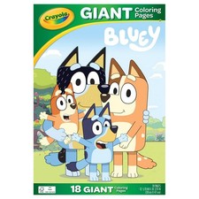 Crayola Bluey Giant Colouring Pages 18 Sheets 100 Stickers Kids 3 