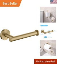 Durable Wall-Mounted Brushed Gold Tissue Holder - Modern Design Fits Mega Rolls