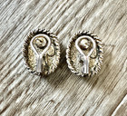 Vintage Premier Designs Silver & Gold Tone Oval Statement Earrings — photo 4