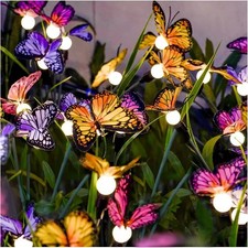 Solar Butterfly Lights Outdoor Waterproof, Garden Decor Solar Powered with 8 ...