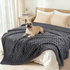 Waterproof Dog Blanket for Large Dogs Ultra-Soft Calming Cut Pile Flannel