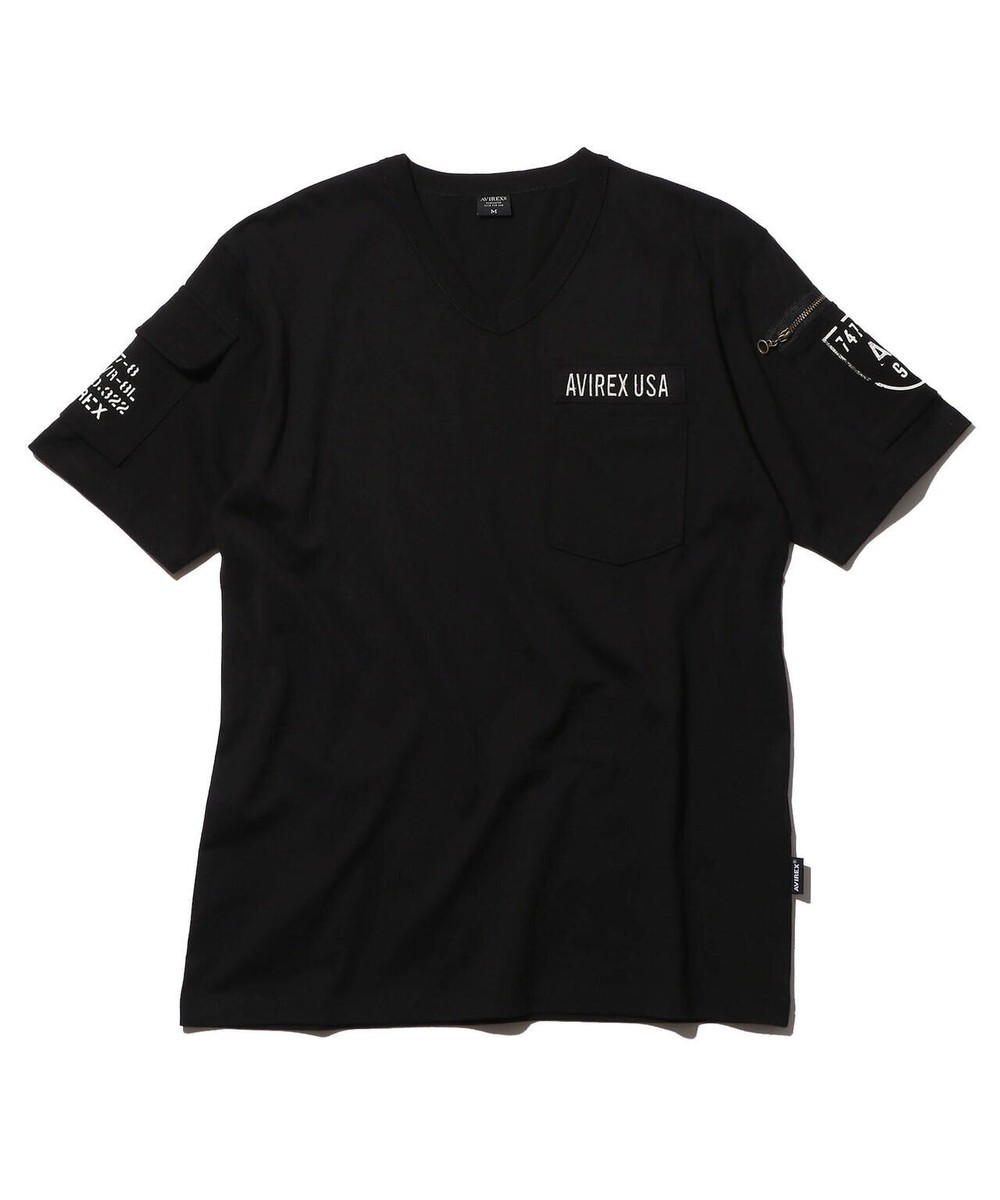 【GENERAL IDEA】Acetate V-Neck Shirring 半袖Tシャツ ASK availability first) AVIREX SS FATIGUE V-NECK T-SHIRT new