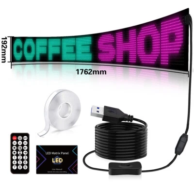 LED Schild Leuchtreklame Werbung Leuchtschild Sign Display APP Programmierbar DE - Bild 1 von 4