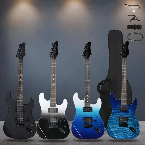 39in Electric Guitar H-H Pickups Trans Blue Suit for Heavier Rock - Picture 10 of 16