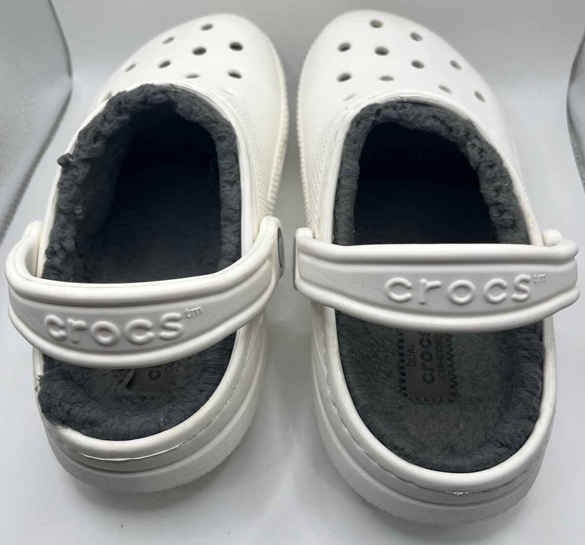 Crocs Classic Lined Clog White Grey Men\'s Size 12 Casual Dual Comfort Clog Crocs Classic Lined Clog Sandals Men main image 4