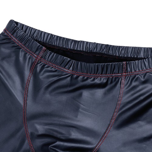 Men's PU Leather Shorts Bodybuilding Pouch Short Pants Biker Shorts AU - Picture 6 of 8