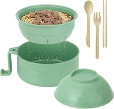 OZY Microwave Ramen Bowl，Ramen Noodle Cooker with Spoon Chopsticks Fork，Ramen Co