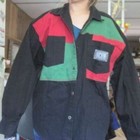 Machine Gun Long Sleeve Shirt Red Green Black Block Hip Hop Retro 80's Costume — photo 3
