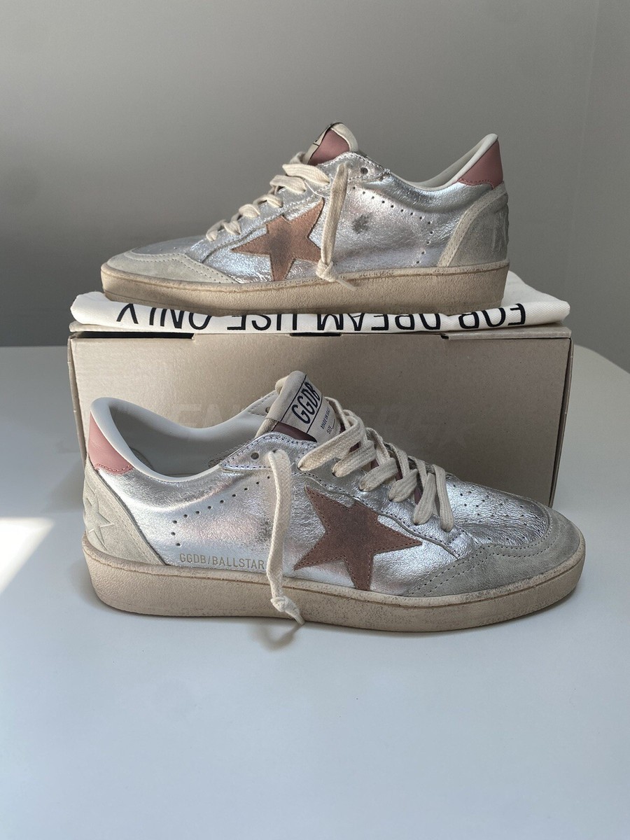 GOLDEN GOOSE ゴールデングース BALLSTAR SILVER 36 Golden Goose Ball Star Sneaker Silver Leather/Rose Pink/Ice