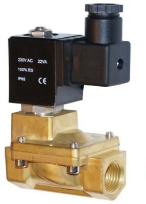 Magnetventil Messing 2/2 Wege 12V  24V  230V stromlos geschlossen NC 1/8''-2''
