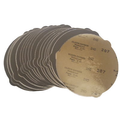 8-inch Silicon Carbide Paper 240 Grit - Adhesive Back - 25/pkg - Metallographic