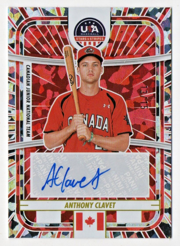 2025 Panini Stars & Stripes Anthony Clavet Auto #CAN-AC Crystals 13/15 Canada