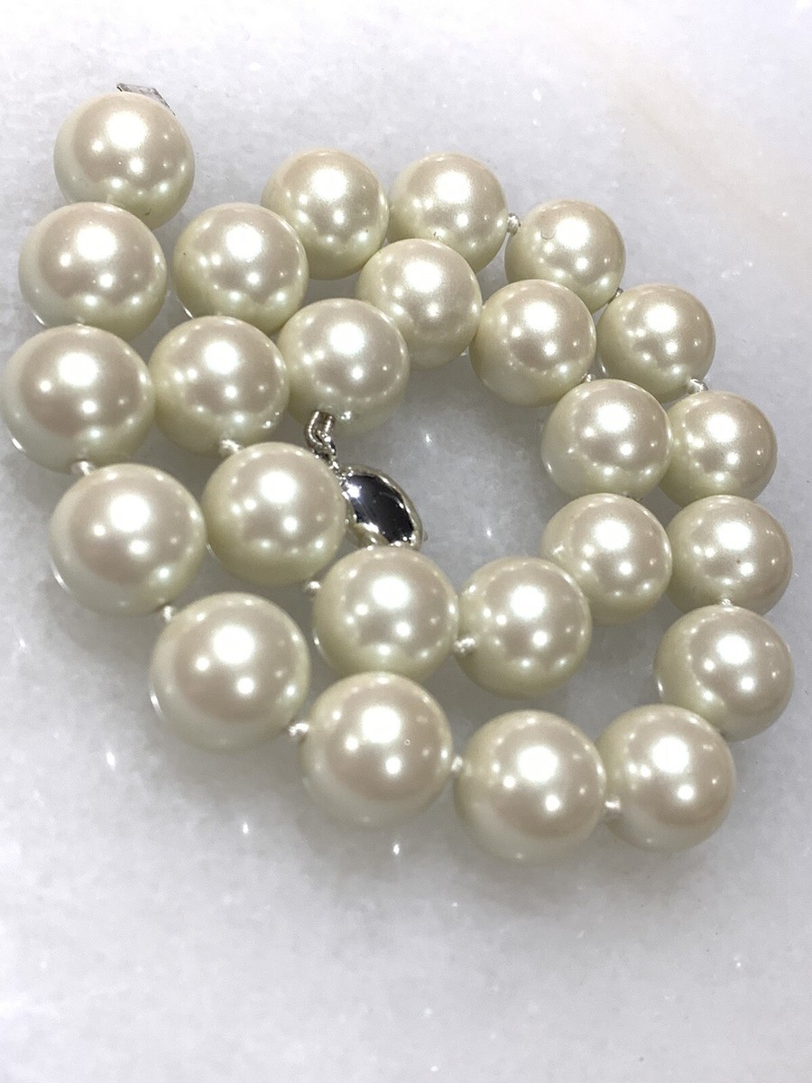★ENGBROX★ silver925 panorama pearl necklace EBNL23043PK Brooks Brothers Sterling Silver 925 Clasp X LargeWhite Glass