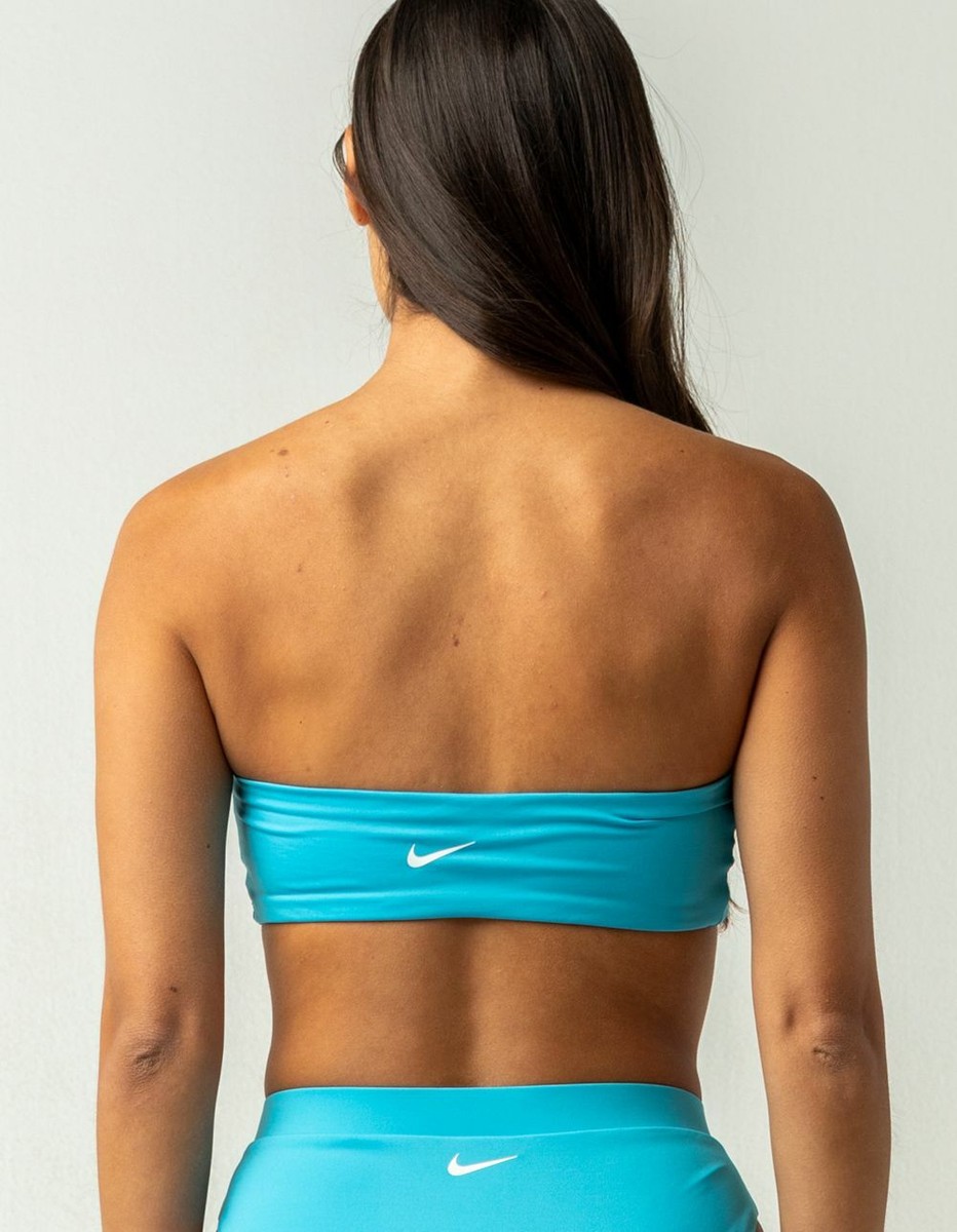 みな スカイブルー XSサイズ NWT $75 NIKE Women Sz. XS Swim LOGO Bandeau Bikini Top in