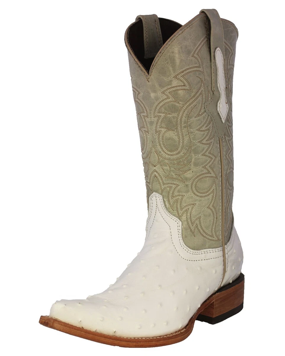 White ostrich boots cheap