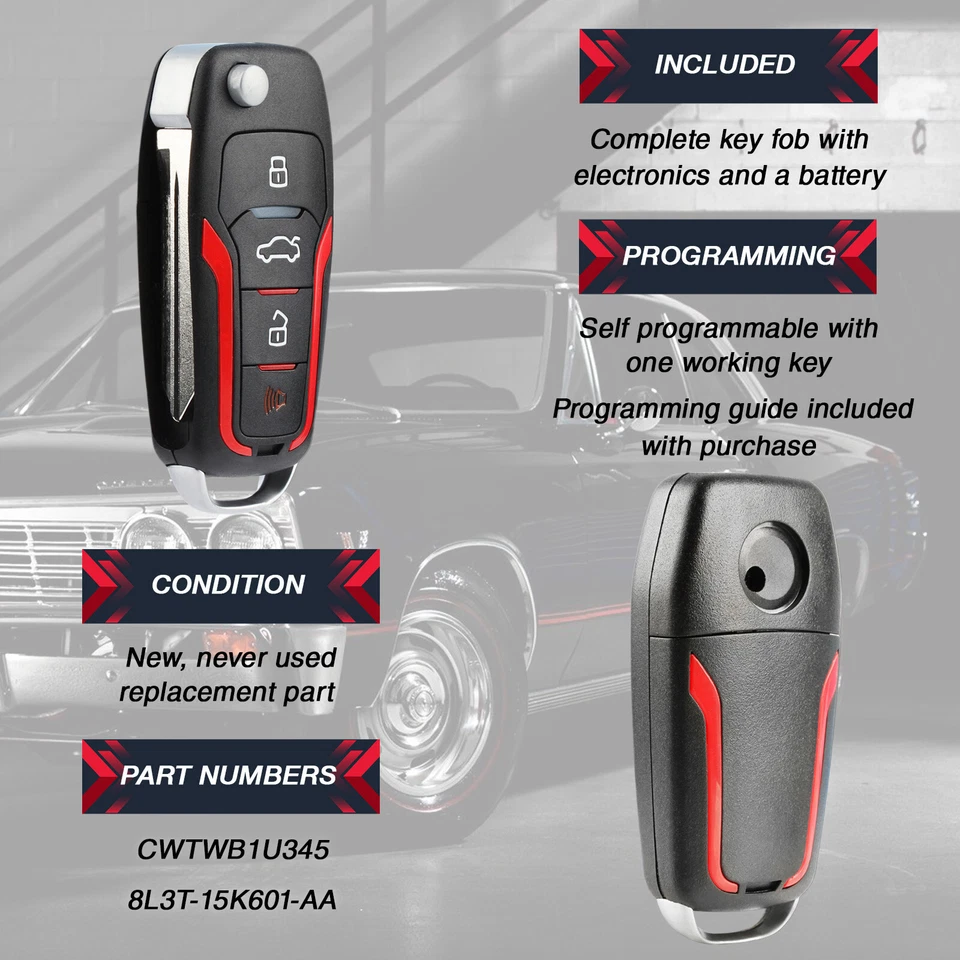 Remote Key Fob for 2004 2005 2006 2007 2008 2009 Lincoln Town Car CWTWB1U345 Foto 4 de 4
