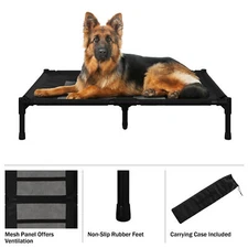 Elevated Dog Bed 36x30in Pet Bed Indoor/Outdoor Pets up to 80lbs, Black