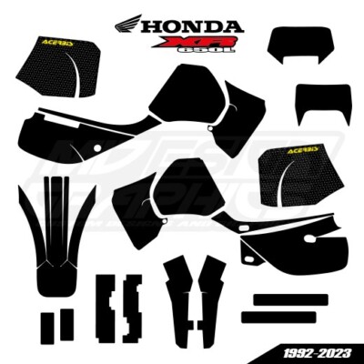 Graphics template HONDA XR 650L 1992-2023 vector AI. PDF. EPS. (escala 1:1)