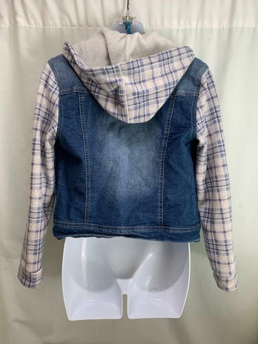 Juniors Wallflower Denim Jacket w/Plaid 