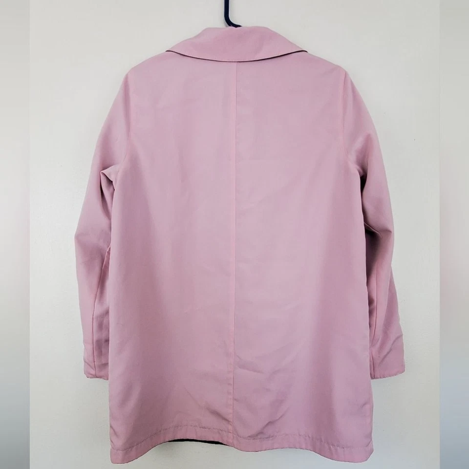 Gallery Chaqueta de Lluvia Reversible con Cremallera Rosa y Negro Largo Más Largo Talla Pequeña Foto 4 de 4
